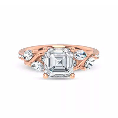 Hayden Curved Vine Lab Engagement Ring
