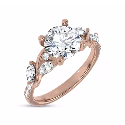 Hayden Curved Vine Diamond Engagement Ring