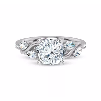 Hayden Curved Vine Lab Engagement Ring