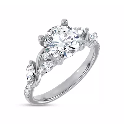 Hayden Curved Vine Lab Engagement Ring