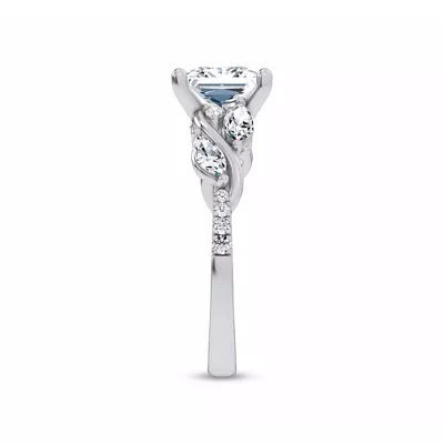 Hayden Curved Vine Lab Engagement Ring