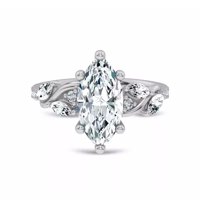 Hayden Curved Vine Lab Engagement Ring
