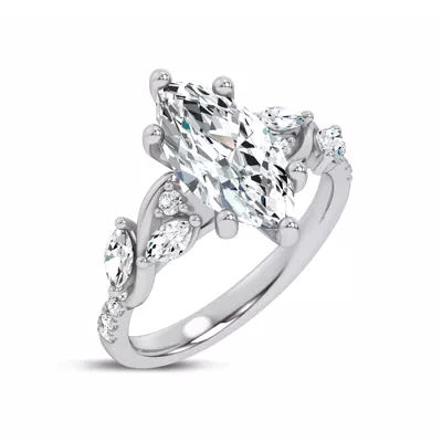Hayden Curved Vine Lab Engagement Ring