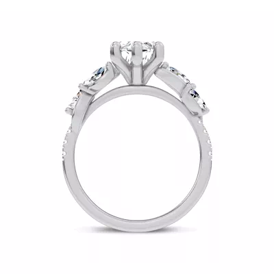Hayden Curved Vine Lab Engagement Ring