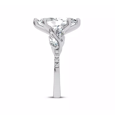 Hayden Curved Vine Lab Engagement Ring