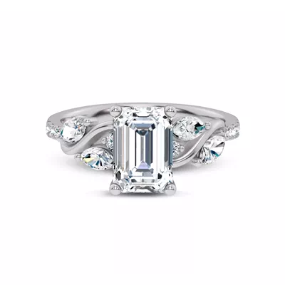 Hayden Curved Vine Lab Engagement Ring