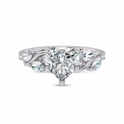 Hayden Curved Vine Lab Engagement Ring