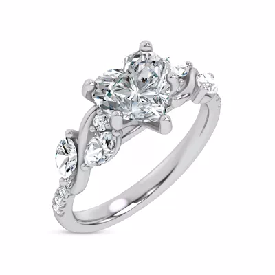 Hayden Curved Vine Lab Engagement Ring