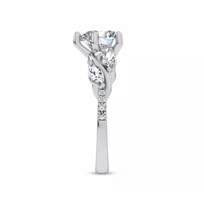 Hayden Curved Vine Lab Engagement Ring