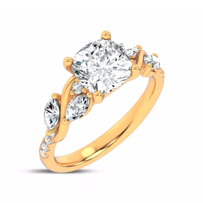 Hayden Curved Vine Lab Engagement Ring