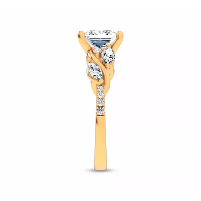 Hayden Curved Vine Lab Engagement Ring