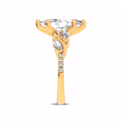 Hayden Curved Vine Lab Engagement Ring