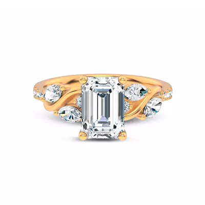 Hayden Curved Vine Lab Engagement Ring