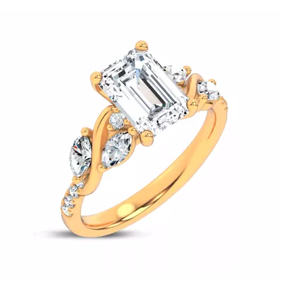 Hayden Curved Vine Lab Engagement Ring