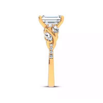 Hayden Curved Vine Lab Engagement Ring