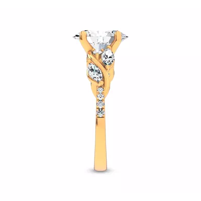 Hayden Curved Vine Lab Engagement Ring