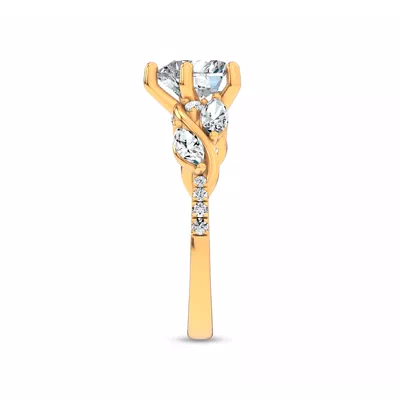 Hayden Curved Vine Lab Engagement Ring