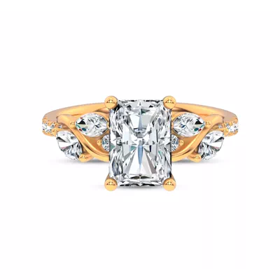 Hayden Curved Vine Lab Engagement Ring