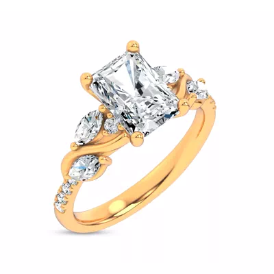 Hayden Curved Vine Lab Engagement Ring