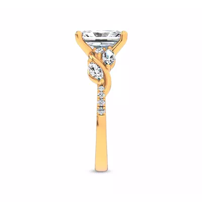 Hayden Curved Vine Lab Engagement Ring