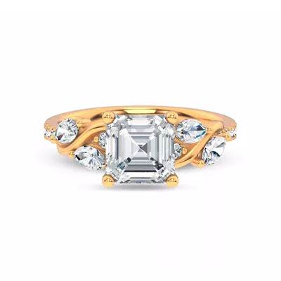 Hayden Curved Vine Lab Engagement Ring
