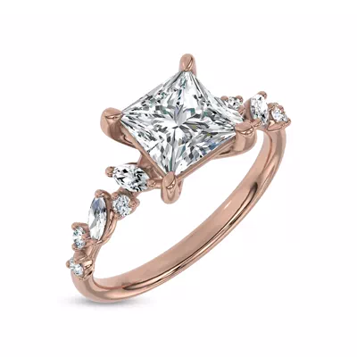 Hayley Scattered Lab Diamond Engagement Ring