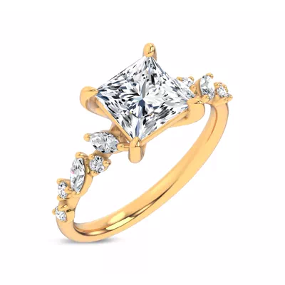 Hayley Scattered Lab Diamond Engagement Ring