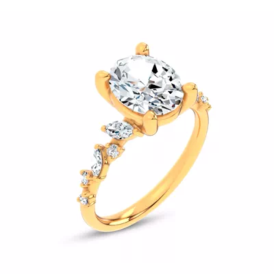 Hayley Scattered Lab Diamond Engagement Ring