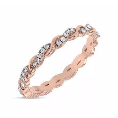Woven Love Pavé Diamond Eternity Band by Christian Siriano