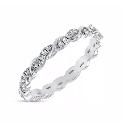 Woven Love Pavé Lab Diamond Eternity Band by Christian Siriano
