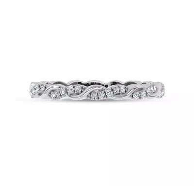 Woven Love Pavé Diamond Eternity Band by Christian Siriano