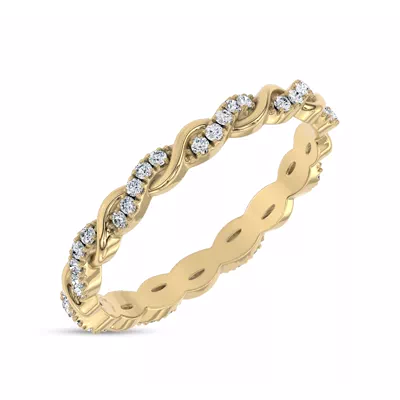 Woven Love Pavé Lab Diamond Eternity Band by Christian Siriano