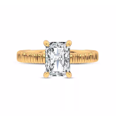 Ruche Solitiare Engagement Ring by Christian Siriano