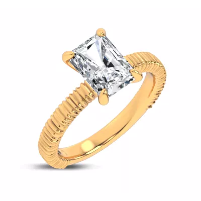 Ruche Solitiare Engagement Ring by Christian Siriano