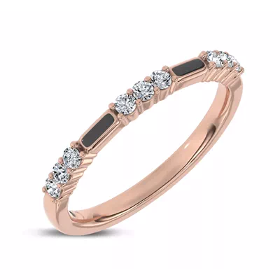 Fiora Black Ceramic Diamond Band by Christian Siriano