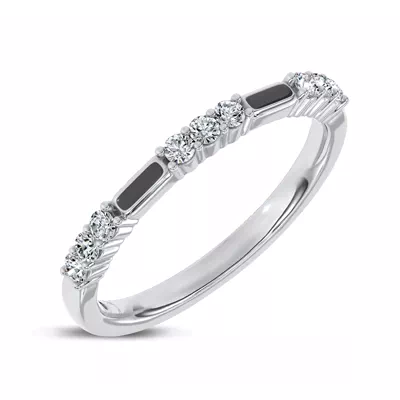 Fiora Black Ceramic Diamond Band by Christian Siriano