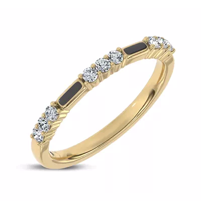 Fiora Black Ceramic Diamond Band by Christian Siriano