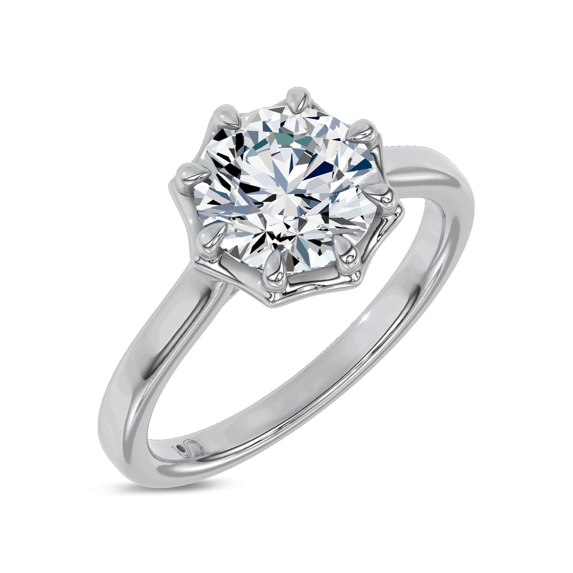 Octave Scalloped Lab Engagement Ring by Christian Siriano