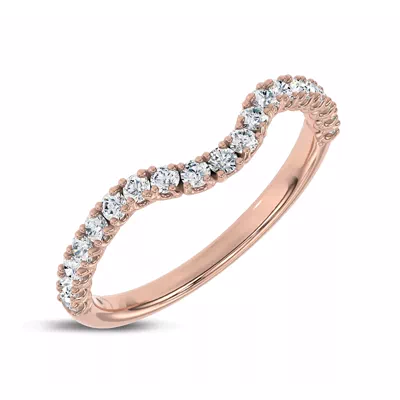 Sculpted C‑Prong Contoured Pavé Lab Band by Christian Siriano