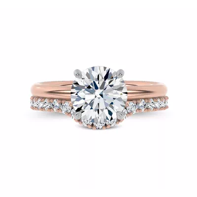 Sculpted C‑Prong Contoured Pavé Lab Band by Christian Siriano