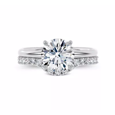 Sculpted C‑Prong Contoured Pavé Band by Christian Siriano