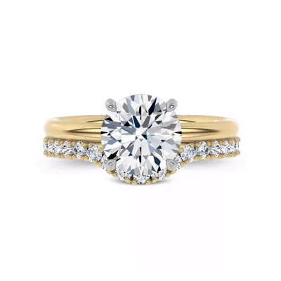 Sculpted C‑Prong Contoured Pavé Lab Band by Christian Siriano