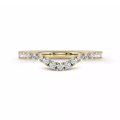 Sculpted C‑Prong Contoured Pavé Band by Christian Siriano