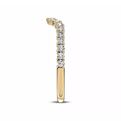 Sculpted C‑Prong Contoured Pavé Band by Christian Siriano