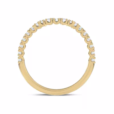Sculpted C‑Prong Contoured Pavé Band by Christian Siriano