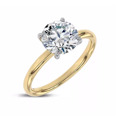 Sculpted C-Prong Solitaire Engagement Ring by Christian Siriano