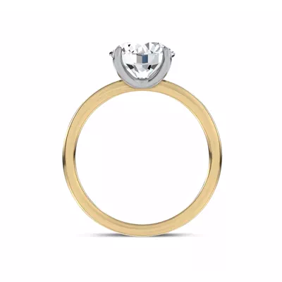 Sculpted C-Prong Solitaire Engagement Ring by Christian Siriano