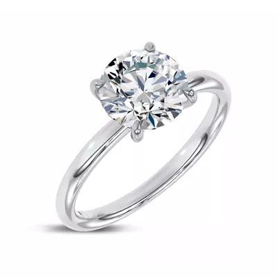 Sculpted C-Prong Solitaire Engagement Ring by Christian Siriano