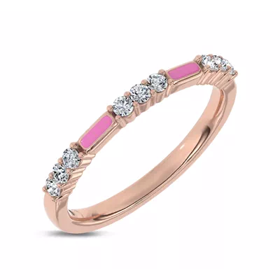 Fiora Pink Ceramic Diamond Band by Christian Siriano
