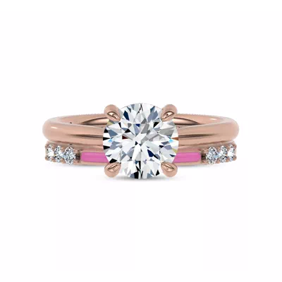Fiora Pink Ceramic Diamond Band by Christian Siriano